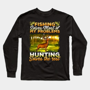 Fishing Hunting Hunter Dad's Birthday Father's Day Long Sleeve T-Shirt